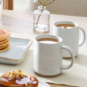 Hearth & Hand with Magnolia Modern Rim Stoneware 12oz Mug Cream 2 Mug Set